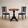 Pemberly Row 3-Piece Dining Table Set with PU Leather Chairs Black Finish