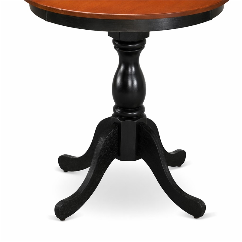 Pemberly Row 3-Piece Dining Table Set with PU Leather Chairs Black Finish