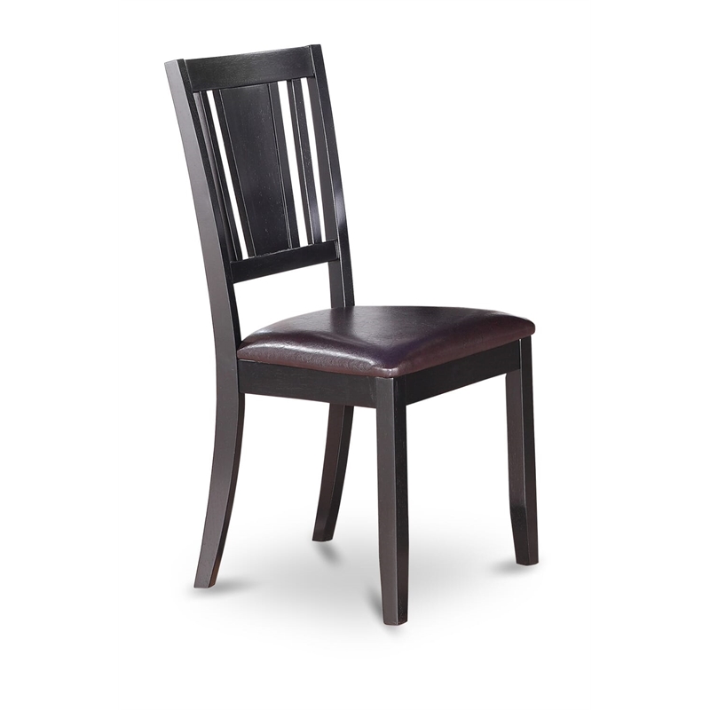 Pemberly Row 3-Piece Dining Table Set with PU Leather Chairs Black Finish