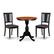 Pemberly Row 3-Piece Dining Table Set with PU Leather Chairs Black Finish