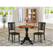 Pemberly Row 3-Piece Wooden Dining Table Set with Slatted Back Black