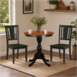 Pemberly Row 3-Piece Wooden Dining Table Set with Slatted Back Black