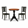 Pemberly Row 3-Piece Wooden Dining Table Set with Slatted Back Black