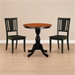 Pemberly Row 3-Piece Wooden Dining Table Set with Slatted Back Black