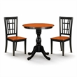 Pemberly Row 3-Piece Wooden Dining Table Set with Slatted Chairs