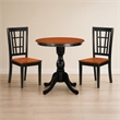 Pemberly Row 3-Piece Wooden Dining Table Set with Slatted Chairs