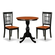 Pemberly Row 3-Piece Wooden Dining Table Set with Slatted Chairs