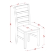 Pemberly Row 3-Piece Wood Dining Set with Ladder Back Chairs in Black & Cherry