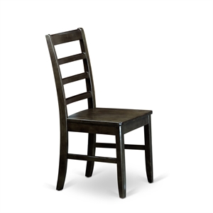 Pemberly Row 3-Piece Wood Dining Set with Ladder Back Chairs in Black & Cherry