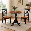 Pemberly Row 3-Piece Dining Set with X Back Chairs in Black & Cherry