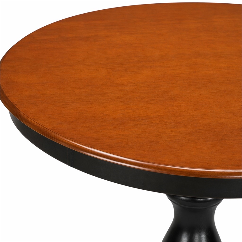Pemberly Row 3-Piece Dining Set with X Back Chairs in Black & Cherry
