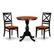 Pemberly Row 3-Piece Dining Set with X Back Chairs in Black & Cherry