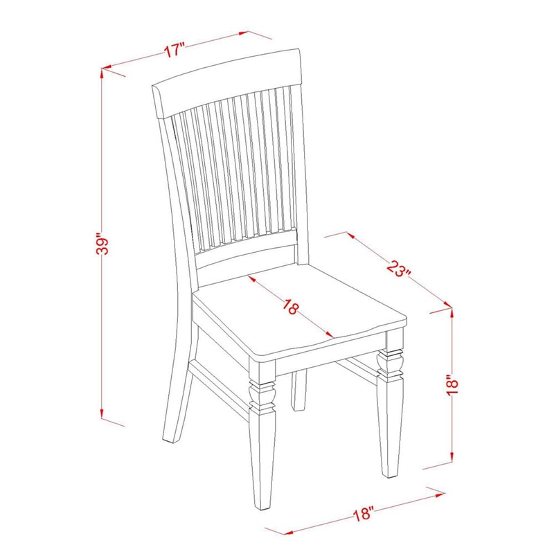 Pemberly Row 3-Piece Cherry Table Set with Slatted Chairs
