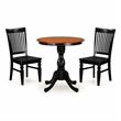 Pemberly Row 3-Piece Cherry Table Set with Slatted Chairs
