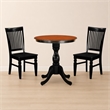 Pemberly Row 3-Piece Cherry Table Set with Slatted Chairs