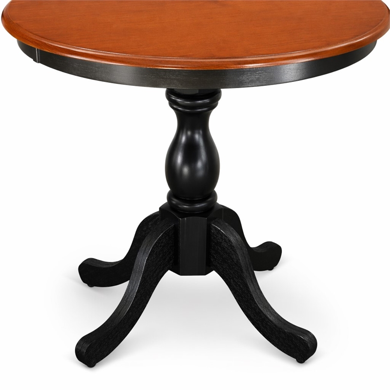 Pemberly Row 3-Piece Cherry Table Set with Slatted Chairs