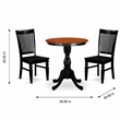 Pemberly Row 3-Piece Cherry Table Set with Slatted Chairs