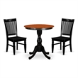 Pemberly Row 3-Piece Cherry Table Set with Slatted Chairs