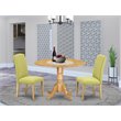 Pemberly Row 3-Piece Wood Dining Set with Round Table in Oak and Limelight