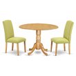 Pemberly Row 3-Piece Wood Dining Set with Round Table in Oak and Limelight