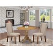 Pemberly Row 3-Piece Wood Dining Table Set with Round Table in Natural