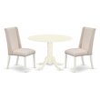 Pemberly Row 3-Piece Wood Dining Set in Linen White and Cream Finish