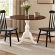 Pemberly Row Round Rubberwood Dining Table in Mahogany Finish