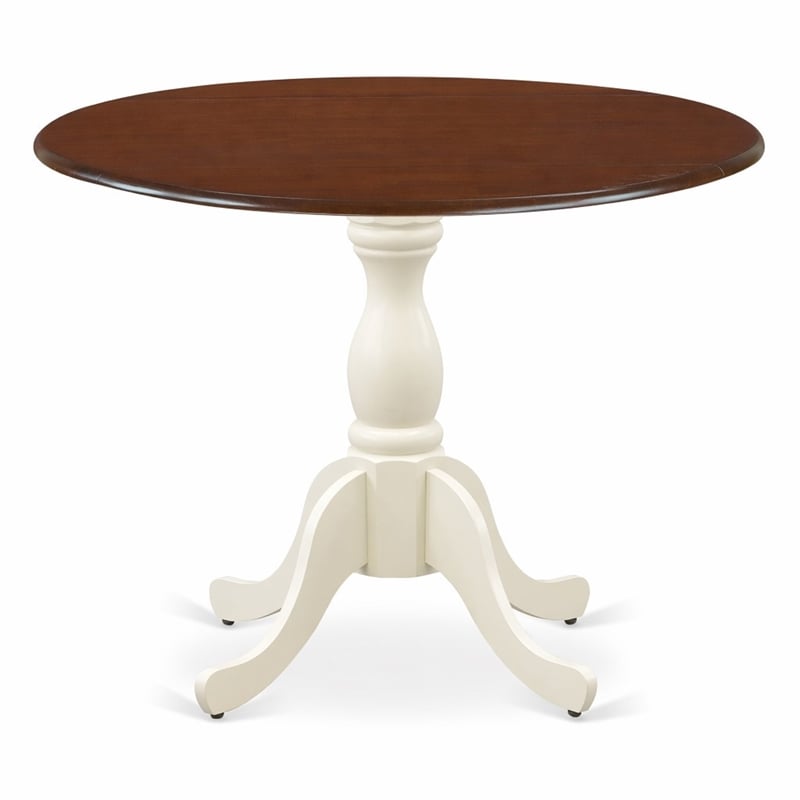 Pemberly Row Round Rubberwood Dining Table in Mahogany Finish