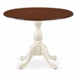 Pemberly Row Round Rubberwood Dining Table in Mahogany Finish