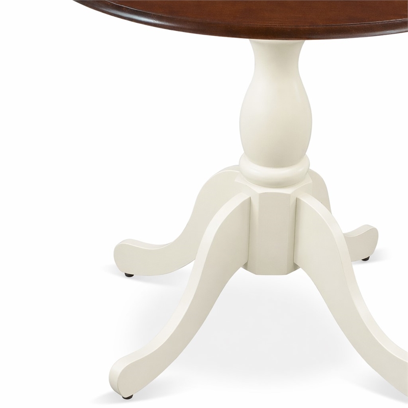 Pemberly Row Round Rubberwood Dining Table in Mahogany Finish