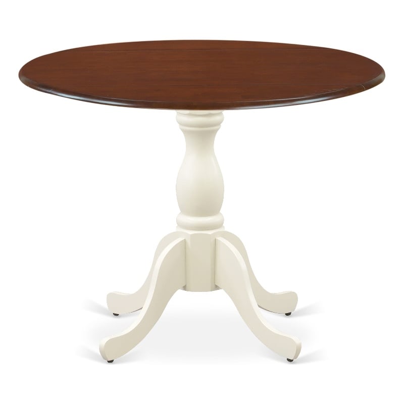 Pemberly Row Round Rubberwood Dining Table in Mahogany Finish