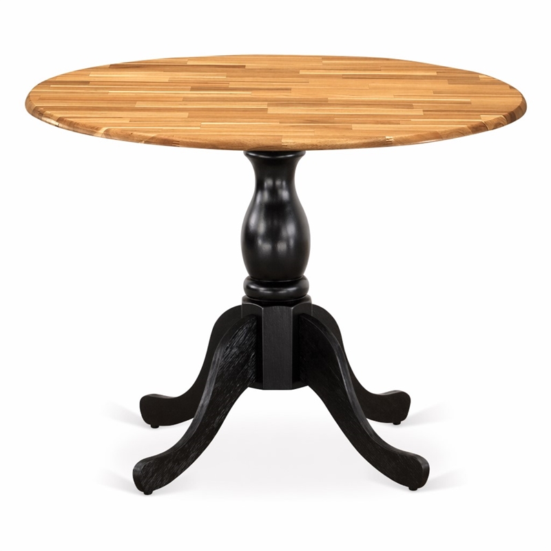 Pemberly Row Round Rubberwood Dining Table in Natural Finish