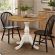 Pemberly Row Round Rubberwood Kitchen Table in Natural Finish