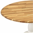 Pemberly Row Round Rubberwood Kitchen Table in Natural Finish