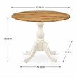 Pemberly Row Round Rubberwood Kitchen Table in Natural Finish