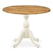 Pemberly Row Round Rubberwood Kitchen Table in Natural Finish