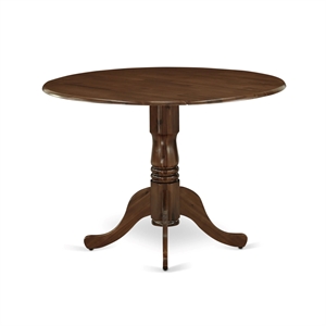 Pemberly Row 5 Piece Dining Set with Walnut Finish and Faux Leather Seats