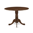 Pemberly Row 5 Piece Dining Set with Walnut Finish and Faux Leather Seats