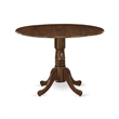Pemberly Row 5 Piece Dining Set with Walnut Finish and Faux Leather Seats