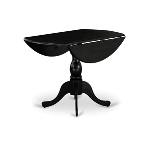 Pemberly Row 3-Piece Dining Set in Wire Brushed Black Wood with Linen Seats