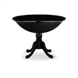 Pemberly Row 3-Piece Dining Set in Wire Brushed Black Wood with Linen Seats