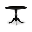 Pemberly Row 3-Piece Dining Set in Wire Brushed Black Wood with Linen Seats