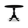 Pemberly Row 3-Piece Dining Set in Wire Brushed Black Wood with Linen Seats