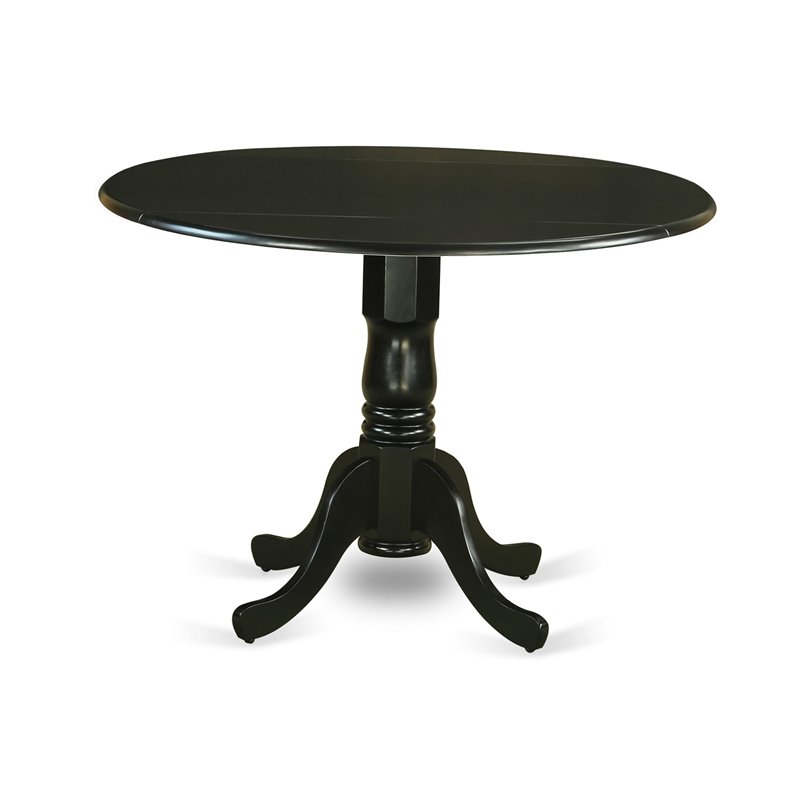 Pemberly Row 5-Piece Wooden Dining Set with Black Finish and Round Table