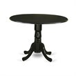 Pemberly Row 5-Piece Wooden Dining Set with Black Finish and Round Table