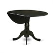 Pemberly Row 5-Piece Wooden Dining Set with Black Finish and Round Table