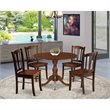 Pemberly Row 5-Piece Wooden Dining Set with Mahogany Finish and Dropleaf Table