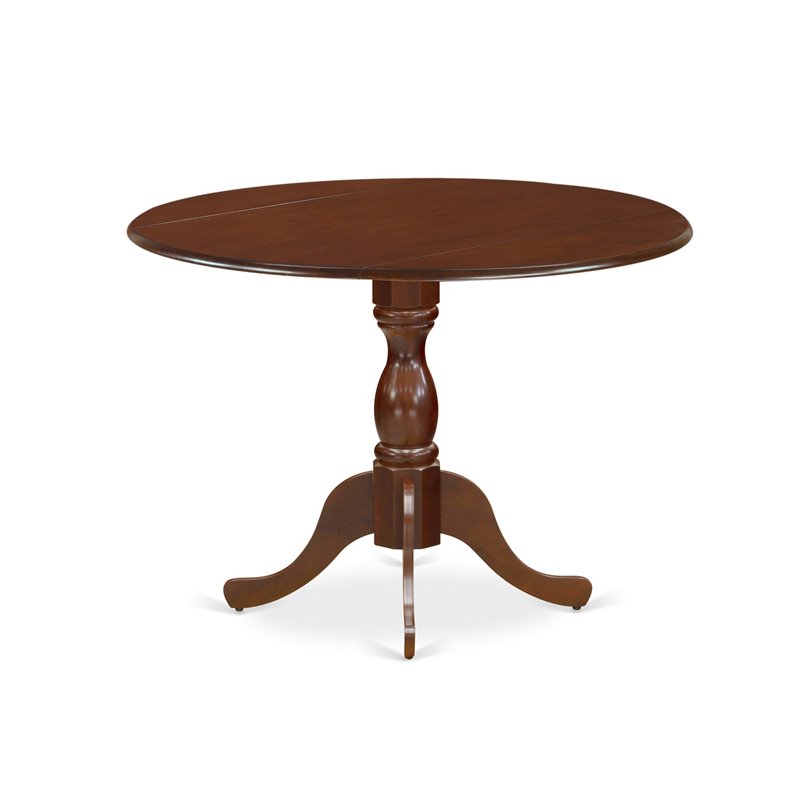 Pemberly Row 5-Piece Wooden Dining Set with Mahogany Finish and Dropleaf Table