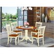 Pemberly Row 5-Piece Wooden Dining Set with Round Table in Buttermilk/Cherry