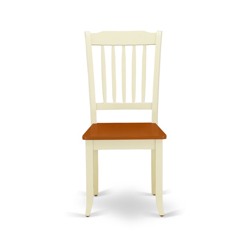 Pemberly Row 5-Piece Wooden Dining Set with Round Table in Buttermilk/Cherry